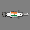 4mm Clip & Key Ring W/ Full Color Flag of Paraguay Key Tag